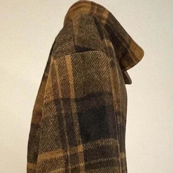 Men's WOOL SHEEPSKIN Plaid Coat LAND-N-LAKES Coat Vintage Men's Sheepskin Jacket